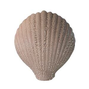 Signed‎ & Glazed Studio Art Pottery Pink Sea Shell Vase 1986 With Shell 9” Tall